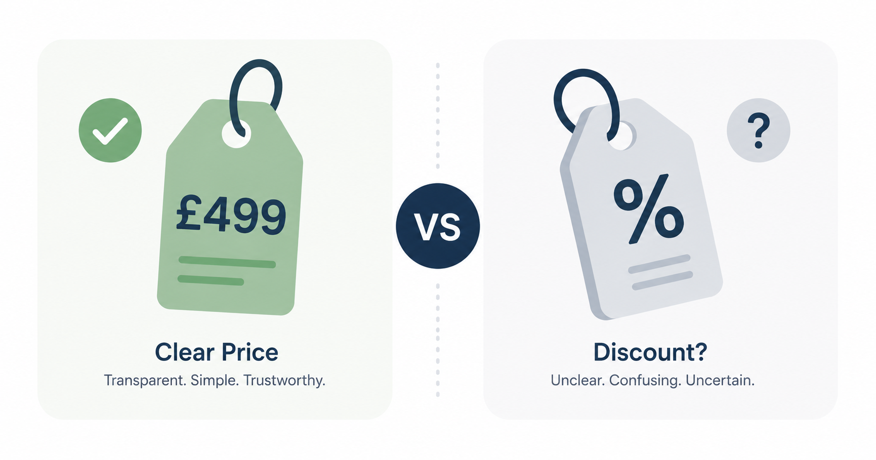 Fixed-price pricing versus discount pricing comparison for UK businesses